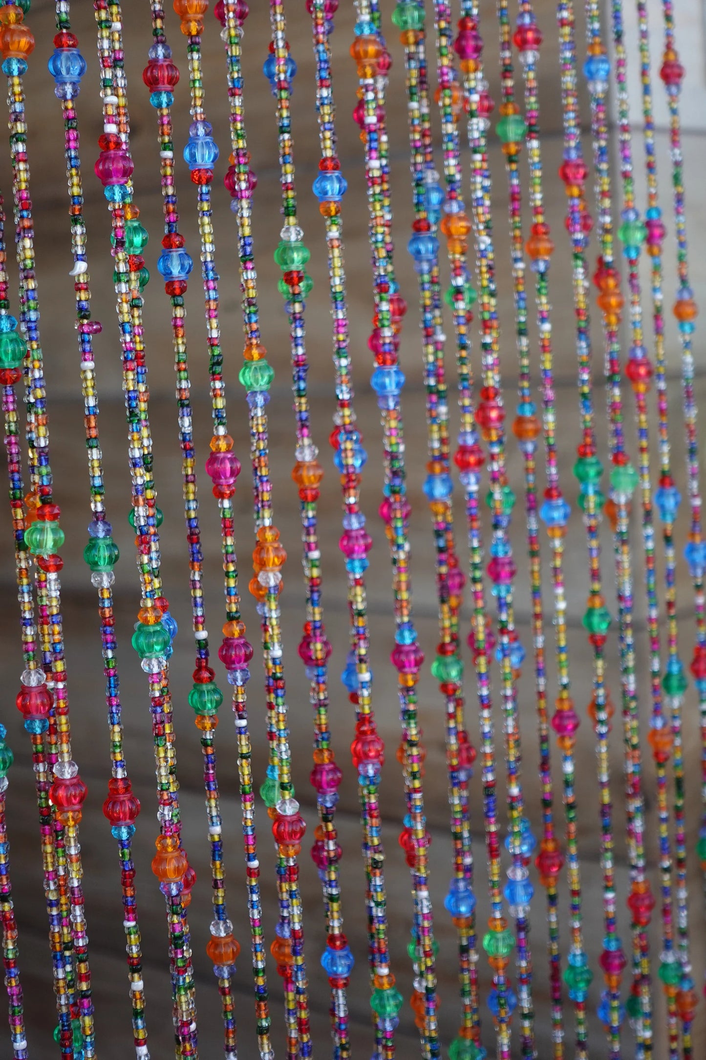 Bohemian Glass Beaded Curtain with Bells – Decorative Door Hanging