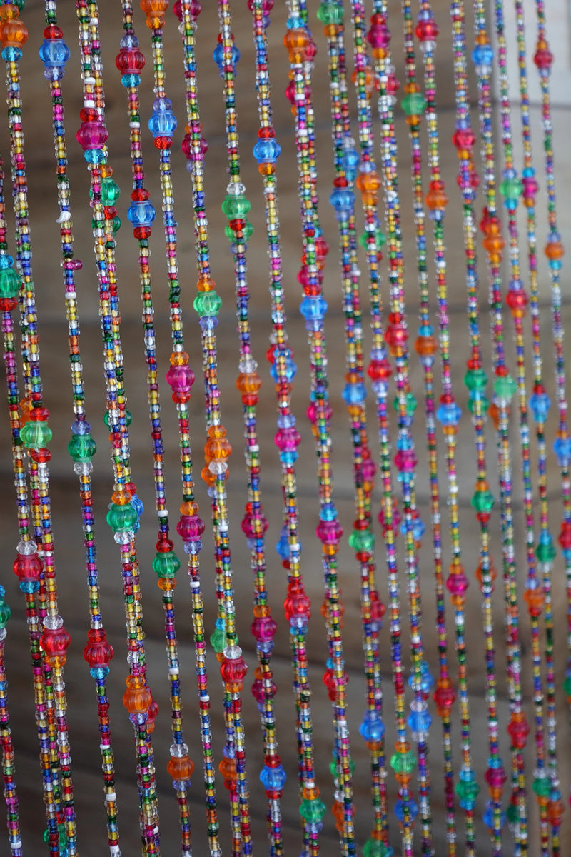 Bohemian Glass Beaded Curtain with Bells – Decorative Door Hanging