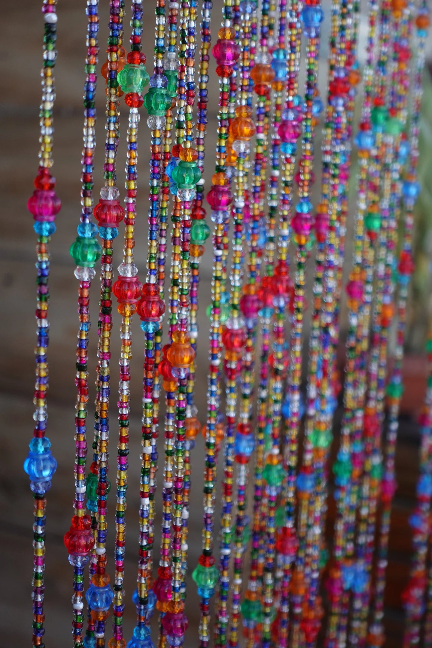 Bohemian Glass Beaded Curtain with Bells – Decorative Door Hanging