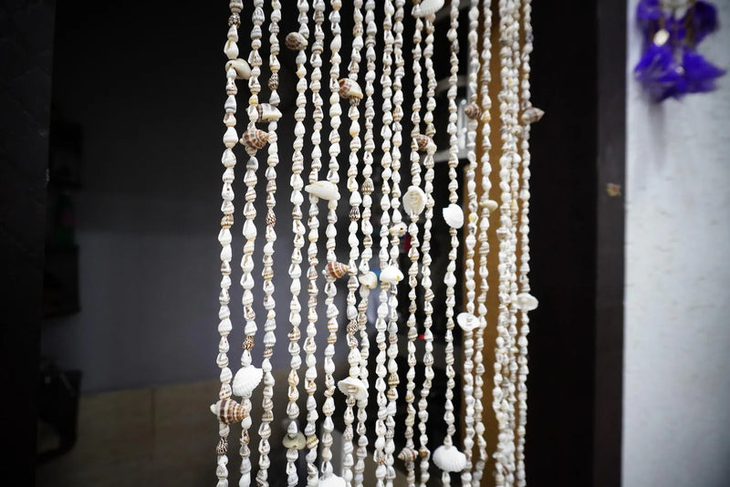Boho Sea Shell Beaded Door Curtain – Decorative Doorway Divider