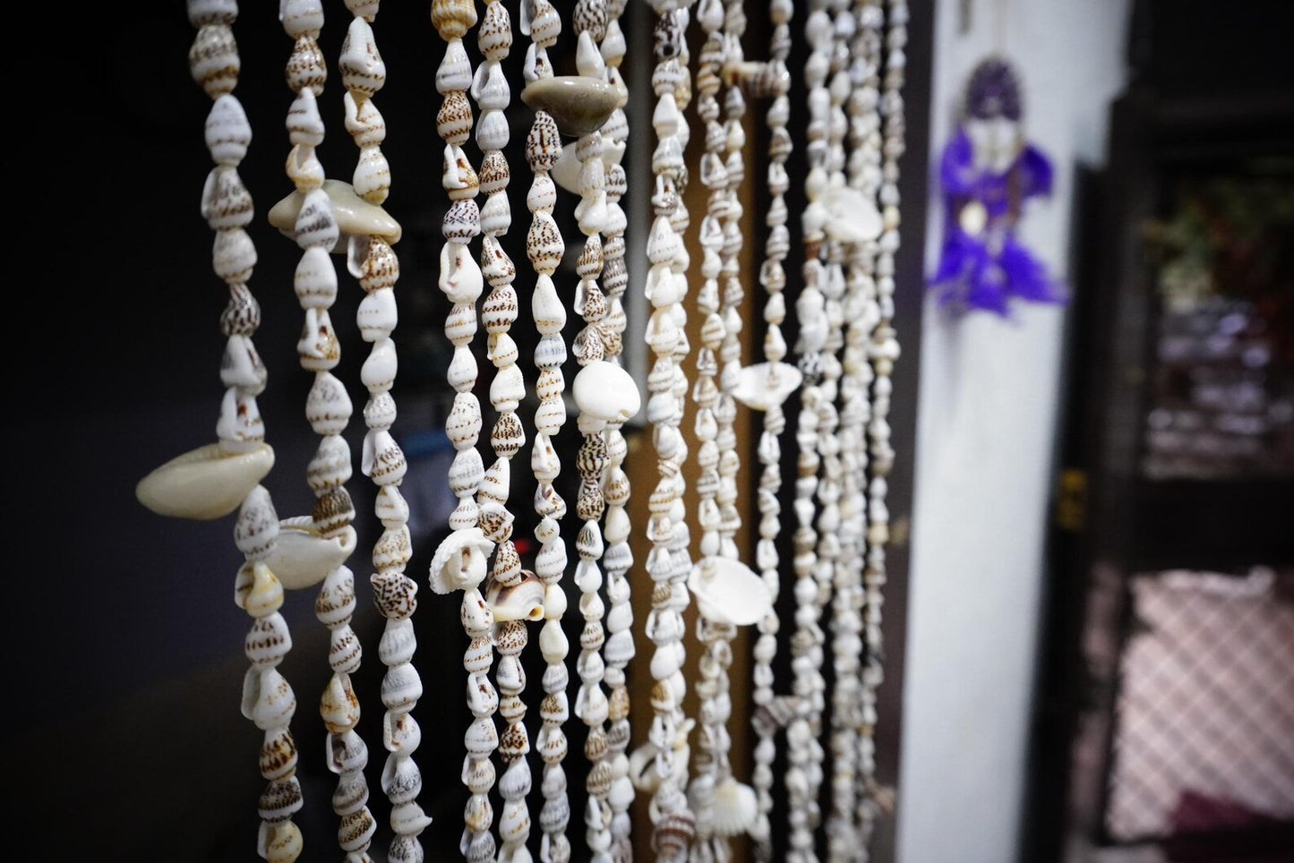 Boho Sea Shell Beaded Door Curtain – Decorative Doorway Divider