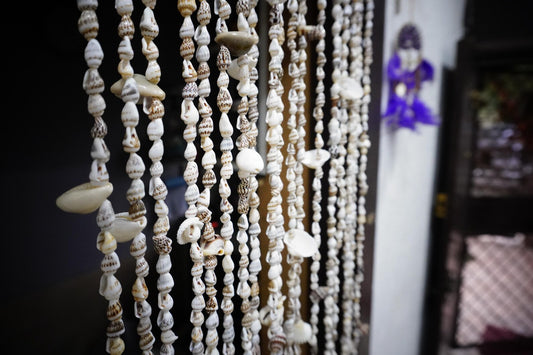 Boho Sea Shell Beaded Door Curtain – Decorative Doorway Divider