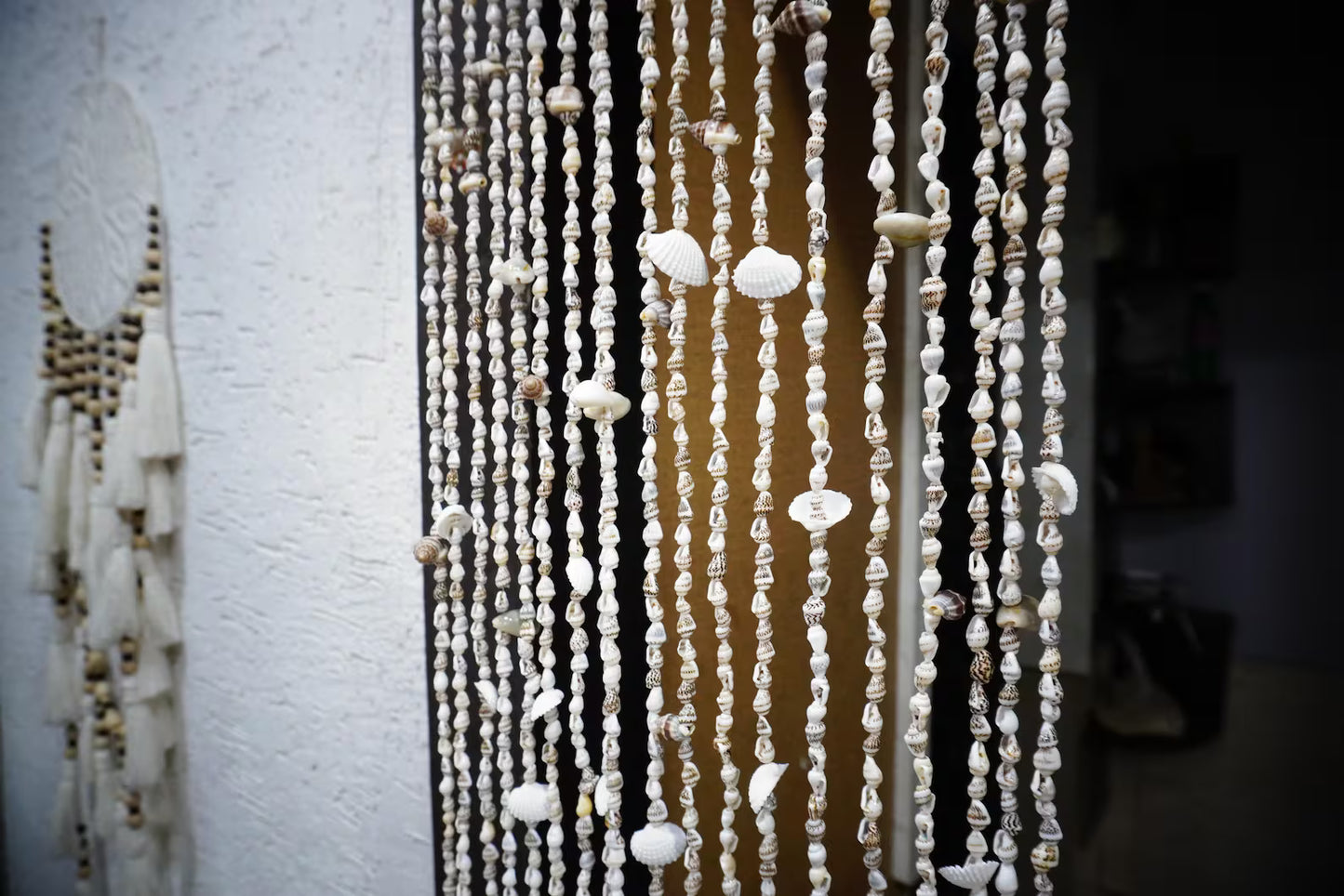 Boho Sea Shell Beaded Door Curtain – Decorative Doorway Divider