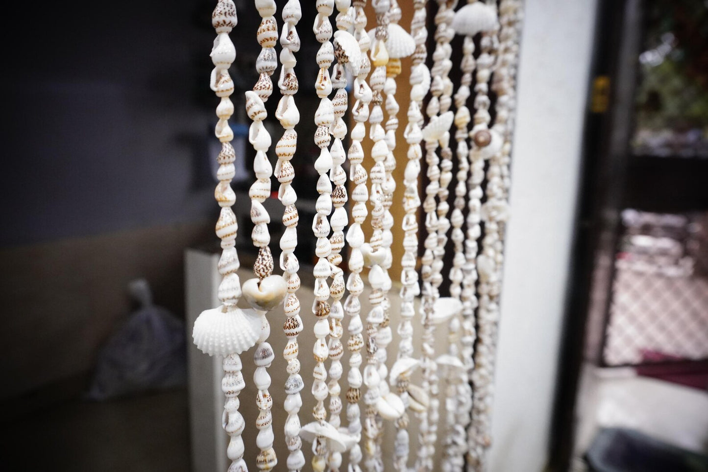 Boho Sea Shell Beaded Door Curtain – Decorative Doorway Divider