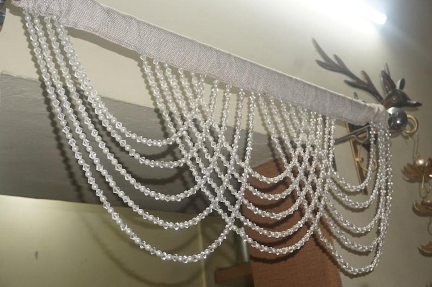 Acrylic Beaded Valance Curtain – Decorative Door & Window Hanging