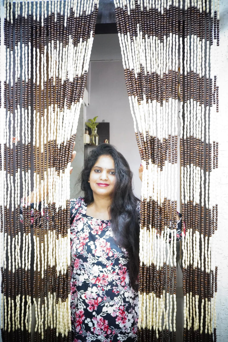 Wooden Beaded Curtain – Handcrafted Door & Window Hanging Decor
