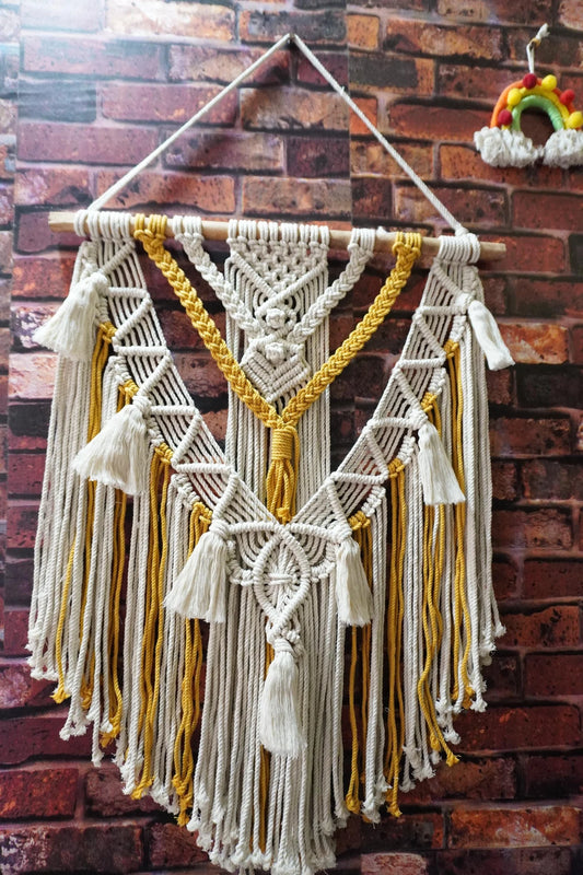 Handcrafted Macramé Wall Hanging | Boho Cotton Rope Wall Décor for Living Room & Bedroom