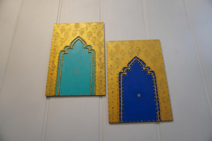Handmade Indian Wooden Jharokha Wall Hanging Set Ethnic Home Decor
