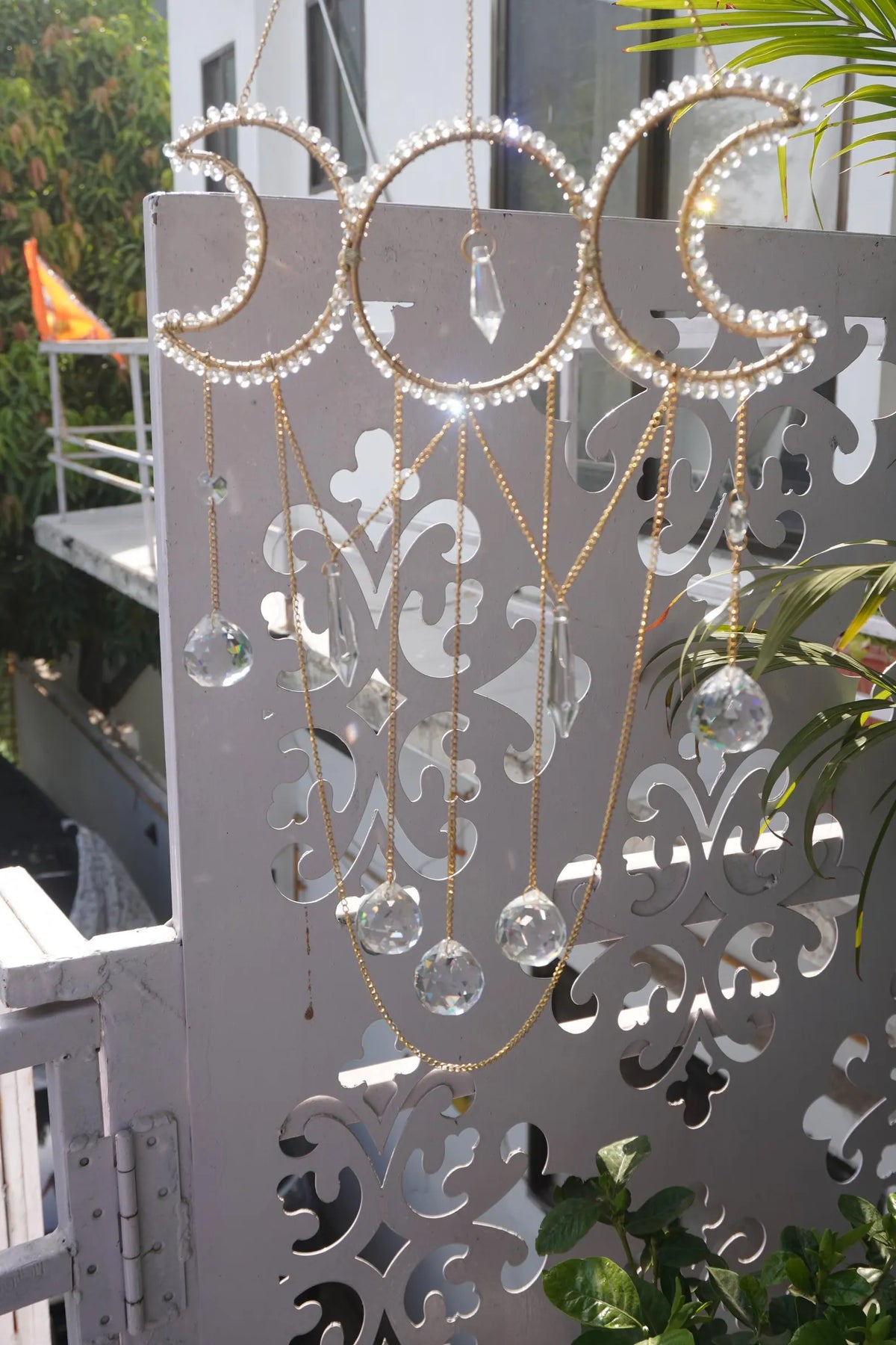 Sun & Moon Crystal Suncatcher – Rainbow Window Hanging Decor