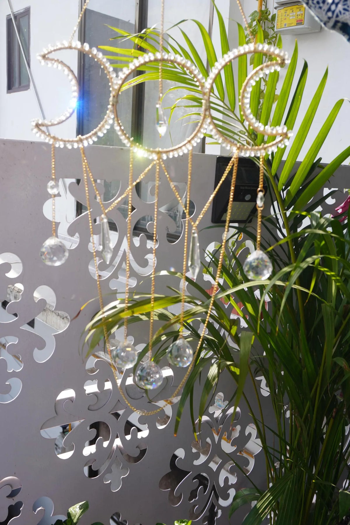 Sun & Moon Crystal Suncatcher – Rainbow Window Hanging Decor