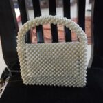 Handmade Ivory Pearl Beaded Bridal Handbag – Wedding Clutch Tote