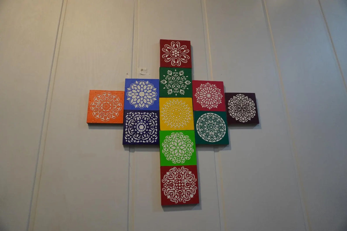 Multicolour Mandala Wall Art Set of 11 | Decorative Indian Wall Panels