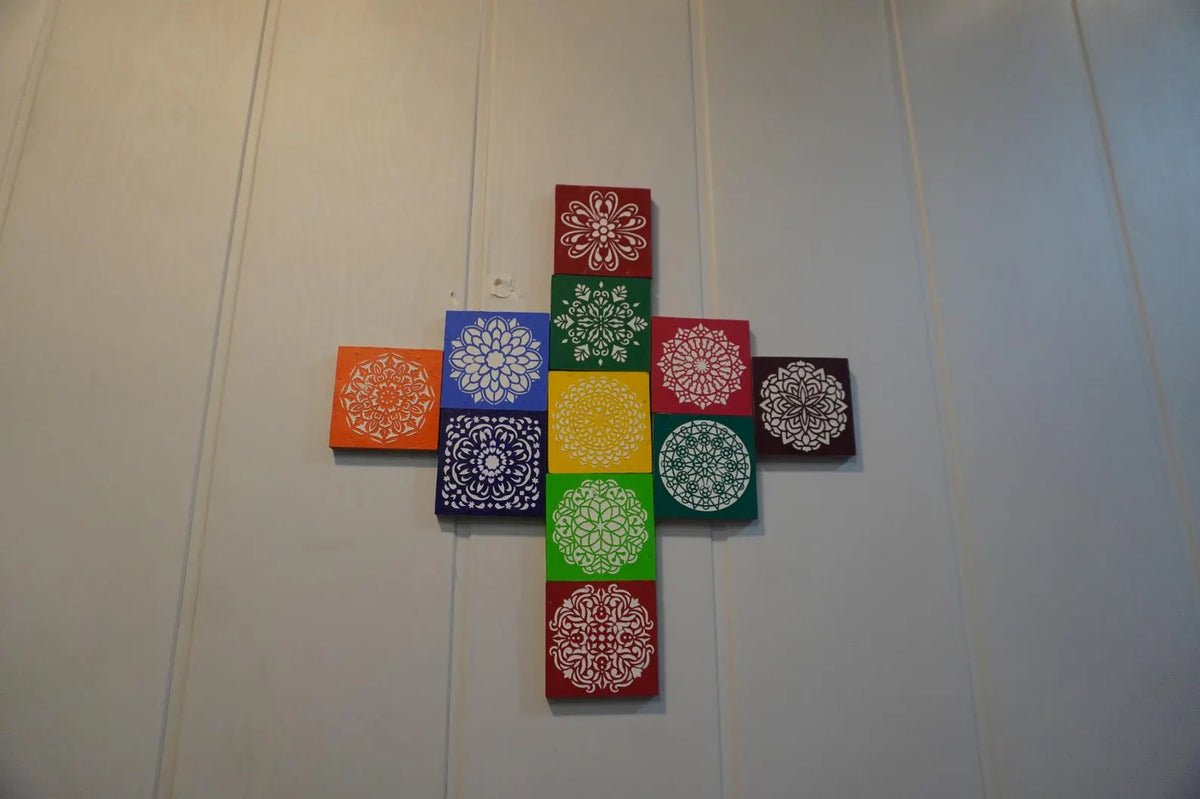 Multicolour Mandala Wall Art Set of 11 | Decorative Indian Wall Panels