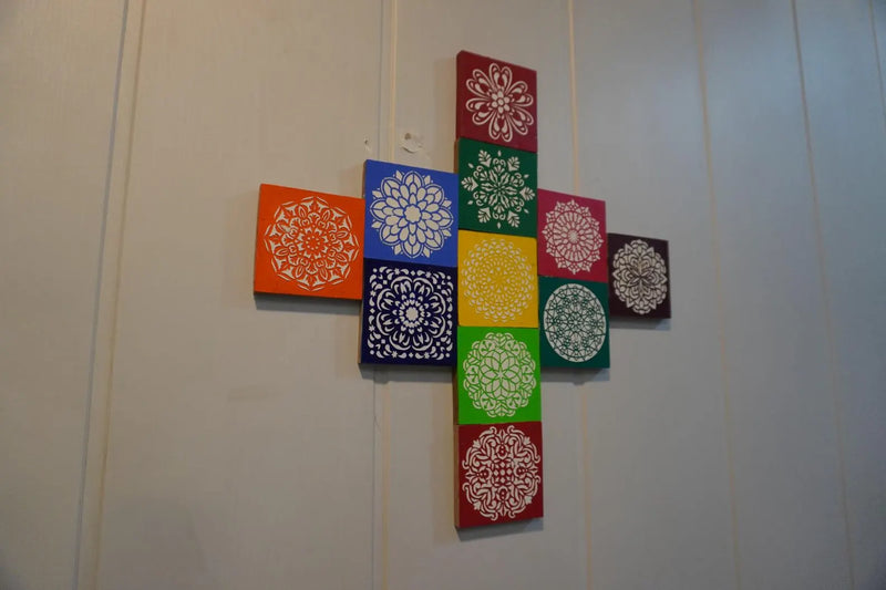 Multicolour Mandala Wall Art Set of 11 | Decorative Indian Wall Panels