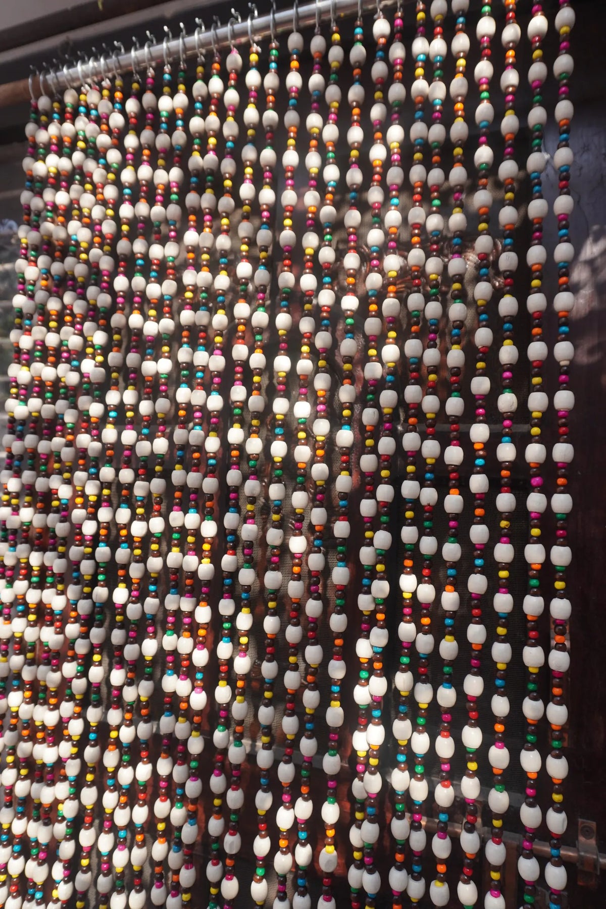 Handcrafted Multicolour Wooden Beaded Curtain – Boho Room Divider & Doorway Decor