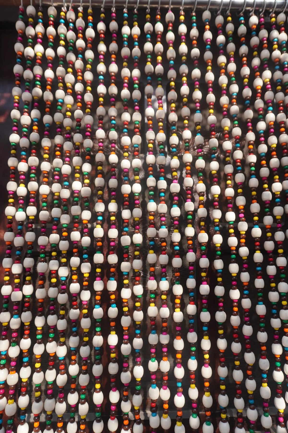 Handcrafted Multicolour Wooden Beaded Curtain – Boho Room Divider & Doorway Decor