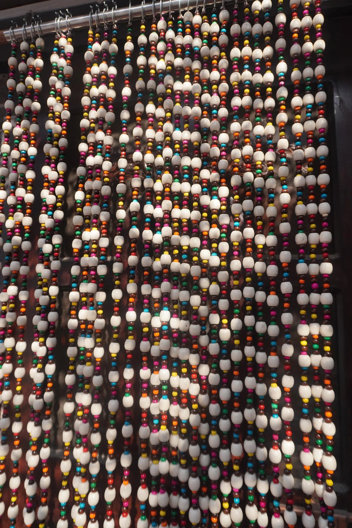 Handcrafted Multicolour Wooden Beaded Curtain – Boho Room Divider & Doorway Decor