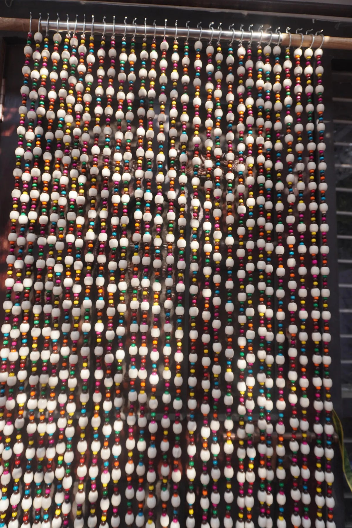 Handcrafted Multicolour Wooden Beaded Curtain – Boho Room Divider & Doorway Decor