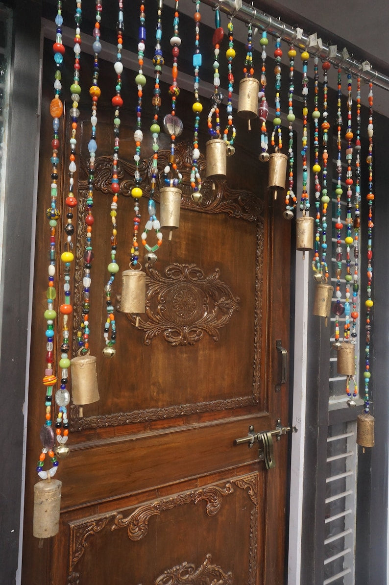 Bohemian Glass Beaded Curtain – Decorative Door & Window Hanging